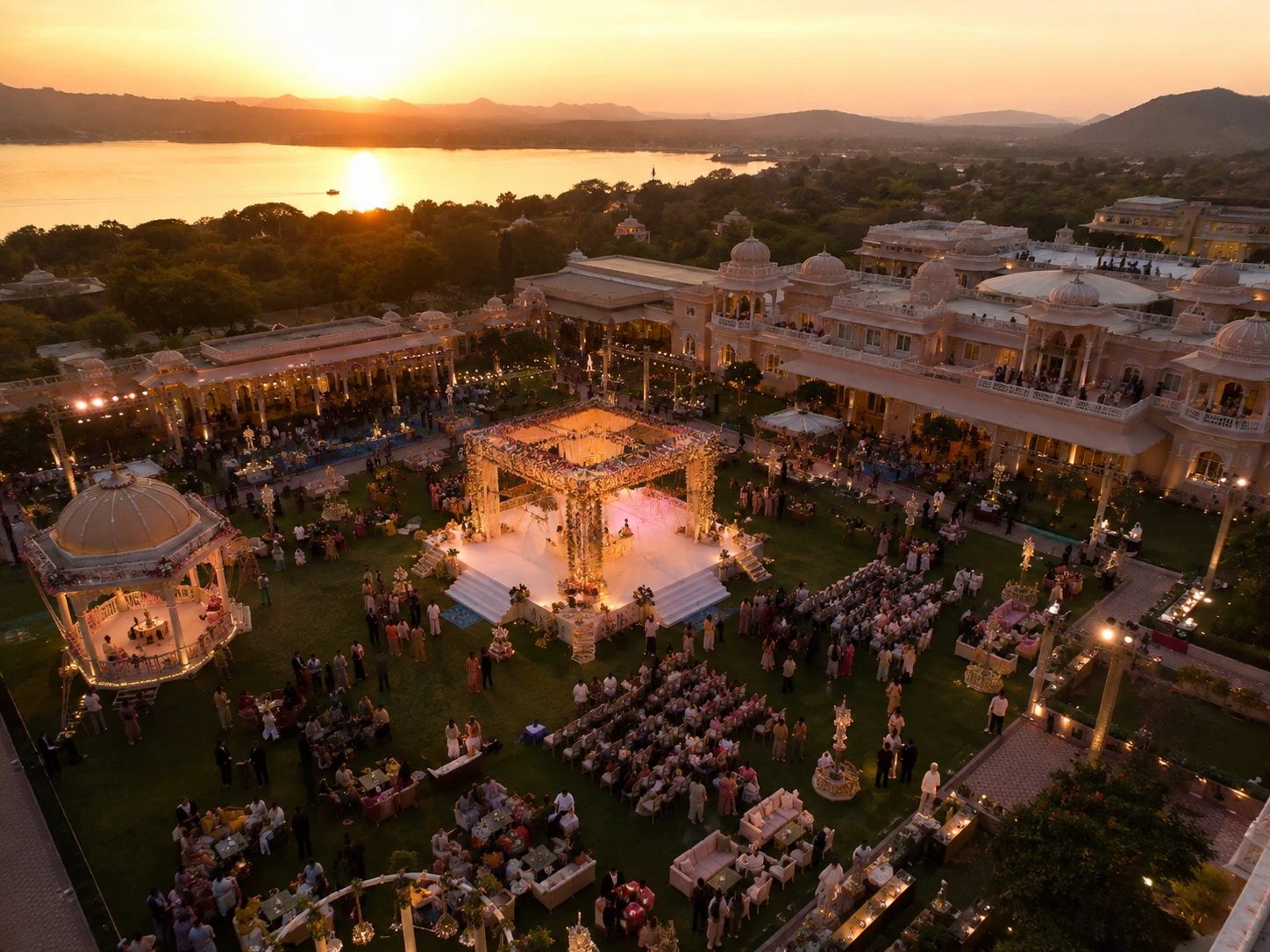 Drone and FPV cinematography at wedding venue